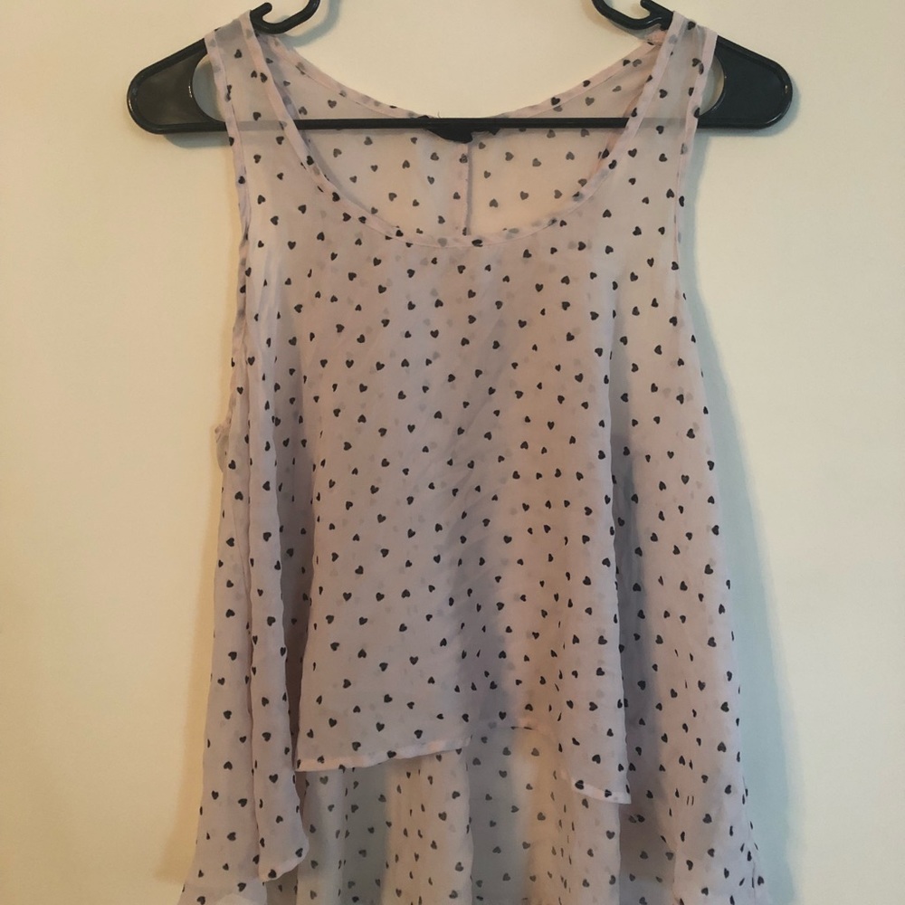 Forever 21 Sheer Hearts Top